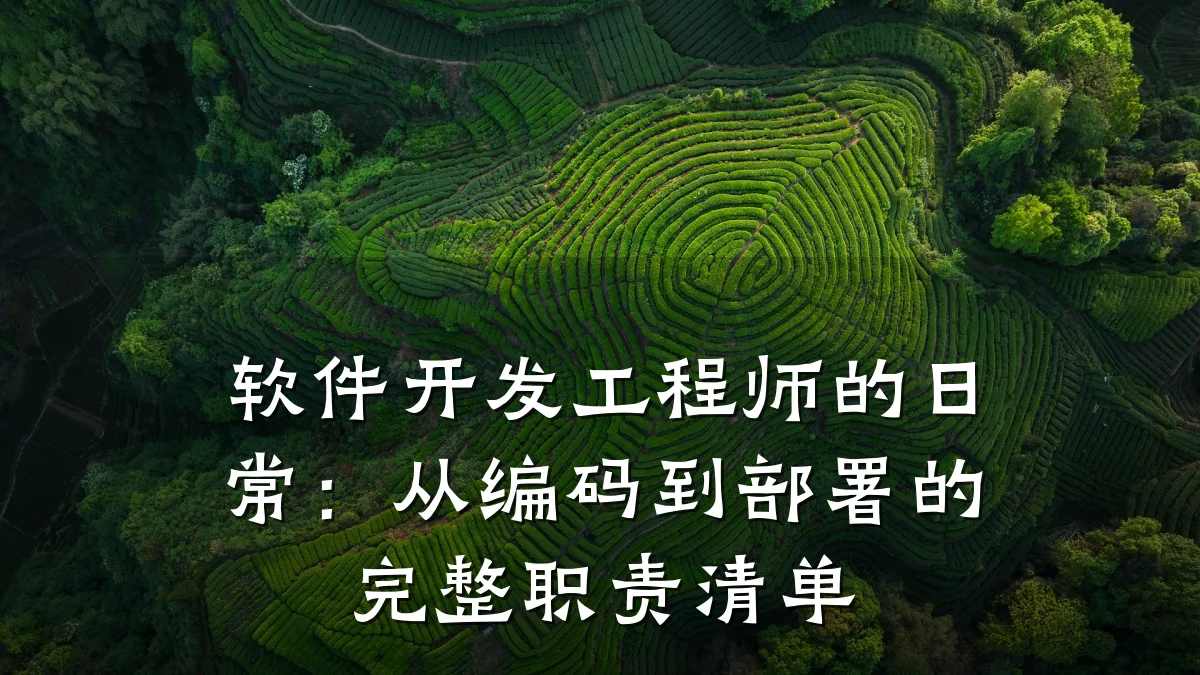 软件开发工程师的日常：从编码到部署的完整职责清单
