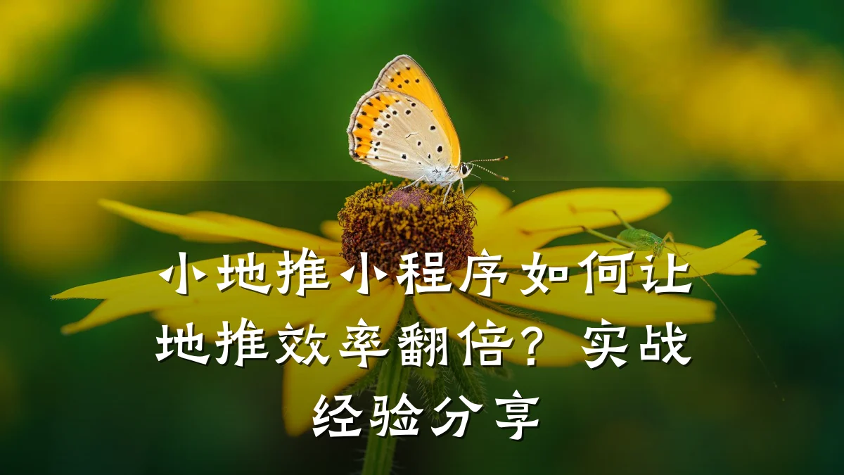 小地推小程序如何让地推效率翻倍?实战经验分享